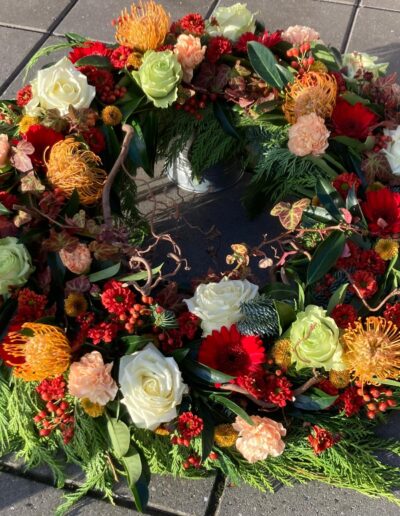 Krans, blomster, smuk, flot, begravelse